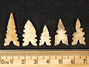 Lot Of Five Nice Eccentric Ancient North African Tidikelt Arrowhead S 1 57