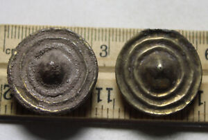 Lot Of 2 Rare Genuine Ancient Roman Bronze Gold Gilded Buttons Artifacts