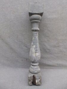 1 Antique Turned Wood Spindle Porch Baluster Thick Old Vtg Architectural 536 17r