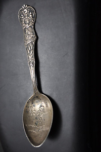 Antique Sterling Silver Asbury Park New Jersey Spoon With Women Wading In Water