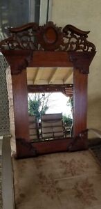 Beautiful Hand Carved Ornate Wood Mirror 30x21 Great Condition 