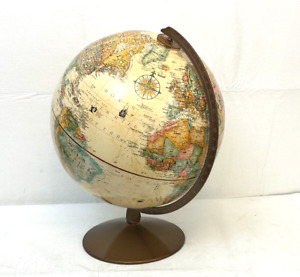 Vintage 12 Inch Raised Relief Rotating Globe Replogle World Classic Series