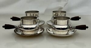 Vintage Silverplate Individual Hot Butter Lobster Cups Underplates 92383