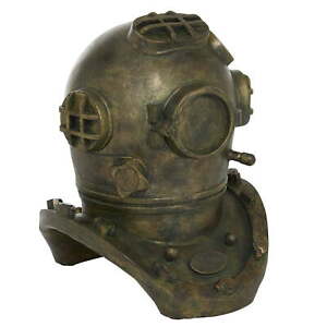 10 Bronze Polystone Antique Diver Helmet
