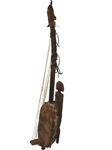 Gingiru African Lute Harp 19th Century Original Carved Musical Instrument String