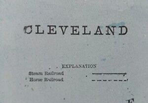 Vintage 1894 Cleveland Ohio Map 14 X11 Old Antique Original Ohio City Tremont