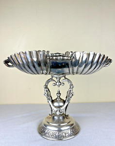 Antique Rogers Bros Triple Plate 0822 Silver Plate Compote W Cherubs 12 5 