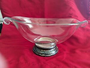 Frank M Whiting Co Sterling Bottom Glass Vintage Art Deco Dish