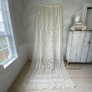 Vintage Lace French Curtain Curtains Drape Drapes Long Beautiful Textiles