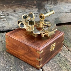 Sextant With Hardwood Box Nautical Navigation Collection Pirate S Gift Decorativ