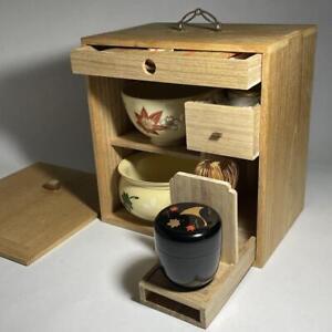 Chabako Wooden Storage Box Japanese Tea Ceremony Sets T 008