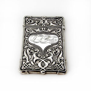 Ornate Calling Card Case Whiting Mfg Sterling Silver