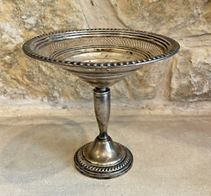 Antique Empire Sterling Silver Compote Stand 203 Weighted Bottom 6 Tall