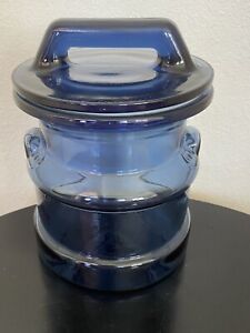 Vintage Le Smith Cobalt Blue Glass Apothecary Jar 9 X6 