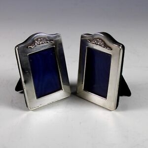Pair Of Genuine English Sterling Silver Picture Tabletop Picture Photo Frames