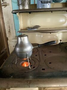 1800 S Antique French Coffee Tea Pot Stove Top Burner France Wood Handle Euro