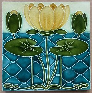 Antique Pilkington S England Art Nouveau Majolica Tile C1900