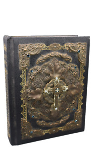 Jo Marz Rare Catholic Crystal Jeweled Deluxe Family Heirloom Bible Retired