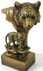 Art Deco Animal Zoo Memorabilia Lion Bust Bronze Effect Sculpture Figurine Gift