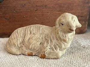 Putz Laying Sheep Composition Germany Antique Nativity Toy