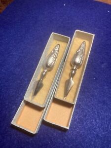 Antique Vintage Sterling Silver Corn Holders One Pair Excellent Condition