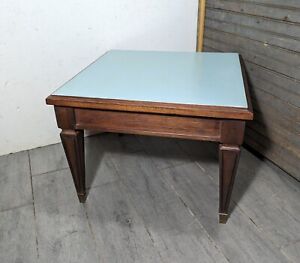 Vintage English Regency Neoclassical Wood Side Table Brass Feet Shabby Chic
