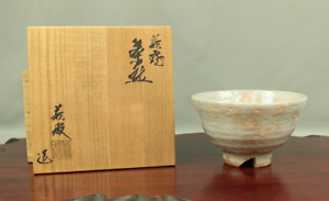  Hagi Ware Tea Bowl Hagidono Kiln Japanese Tea Ceremony Box V422