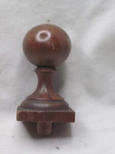 Vintage Turned Wooden Ball Detail Furniture Salvage Accent Topper Finial Post