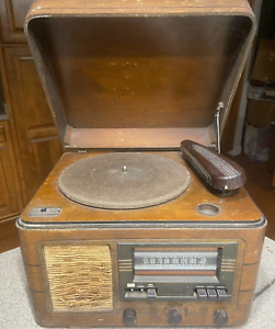 Rare Vintage Rca Victor Victrola Phonograph Radio Record Player U 10 Wood Case