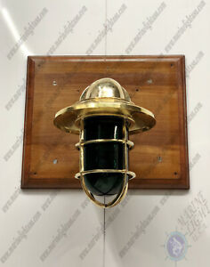 Wall Lamp Sconce Antique Brass Swan Shade Light Light With Green Light Lot Of 2