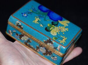 Rare Antique Chinese Gilded Cloisonn Box Signed Lao Tian Li