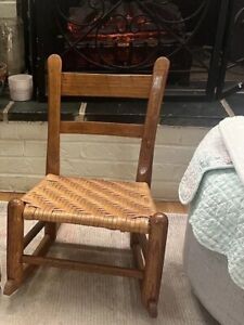 Child S Rocking Chair Ladder Back Woven Seat