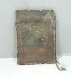 Victorian Sterling Silver Ladies Card Case 1 53 Troy Ounces