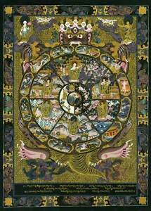 The Wheel Of Life 22x30 Tibetan Art Mandala Art Print Asian Art