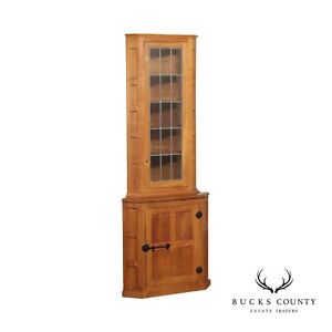 Derek Slater Fishman Arts Crafts Style Oak Corner Cabinet