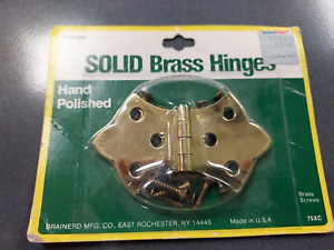 Vintage Brainerd Solid Brass Hinges No 75xc 1 Pair Nos