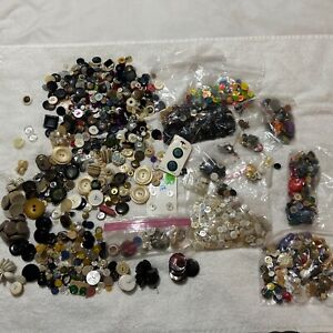 Huge Lot Of Antique Vintage Buttons Over 3 Pounds Of Buttons 