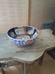 Antique Large Japanese Imari Gold Trim Bowl 7 1 2 X 3