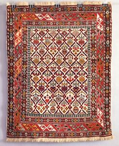 Vintage Caucasian Dagestan Prayer Kuba Shirvan Handmade Rug 3 2 X3 11 97x120
