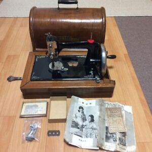 All Lead Antique Sewing Machine Wooden Hand Cranked Sewing Machine Showa From Jp