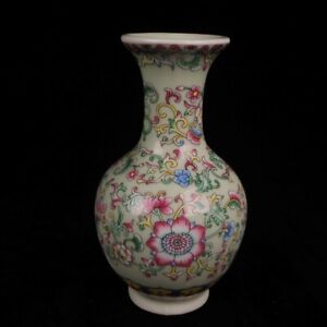 Chinese Old Porcelain Blue Glazed Enamel Colored Vase
