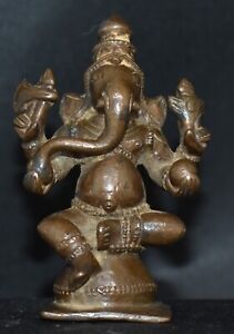 Ganesha Obstacle Remover Bronze Hindu Deity 2 75 Inches