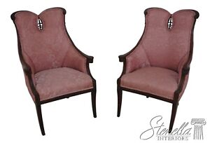 F63422ec Pair Vintage Hollywood Regency Fireside Chairs