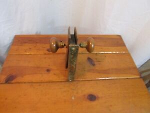 Door Knob Set Vintage Brass Bronze Russwin With Back Plates And Latch Great 
