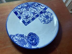 Antique Japanese Old Imari Blue And White Porcelain Plate Signed