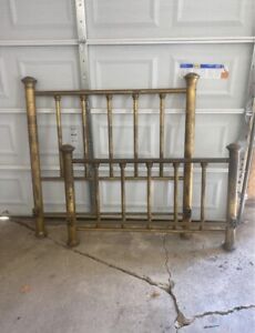 Antique Heavy Brass Bed Headboard And Footboard Rails Full Size