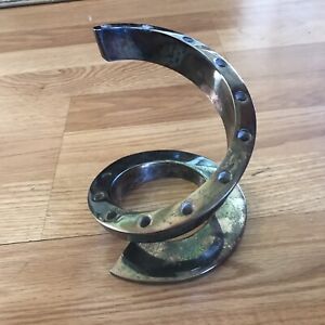 Dansk Silver Spiral Candle Holder France Bertil Vallien Mid Century Holds 12
