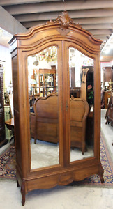 French Antique Carved Oak Louis Xv Armoire Circa 1890