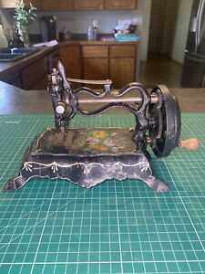 Antique Shaw Clark Monitor Sewing Machine Paw Feet Hand Crank C1860