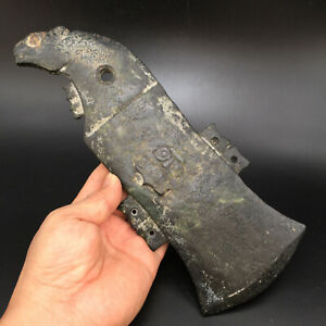 Old Chinese Hongshan Culture Meteorite Jade Hand Carved Beast Weapon A386